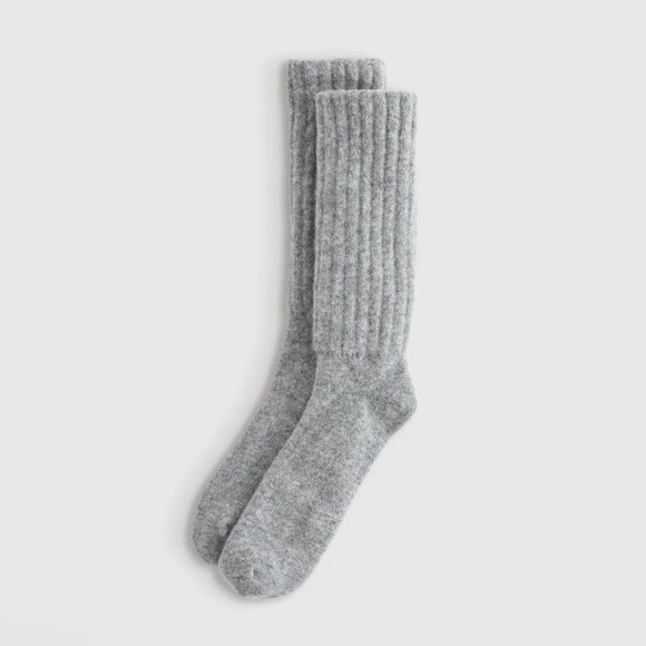 Quince Accessories - Quince Mongolian Cashmere Slouch Socks  in Heather Gray Unisex Size M/L